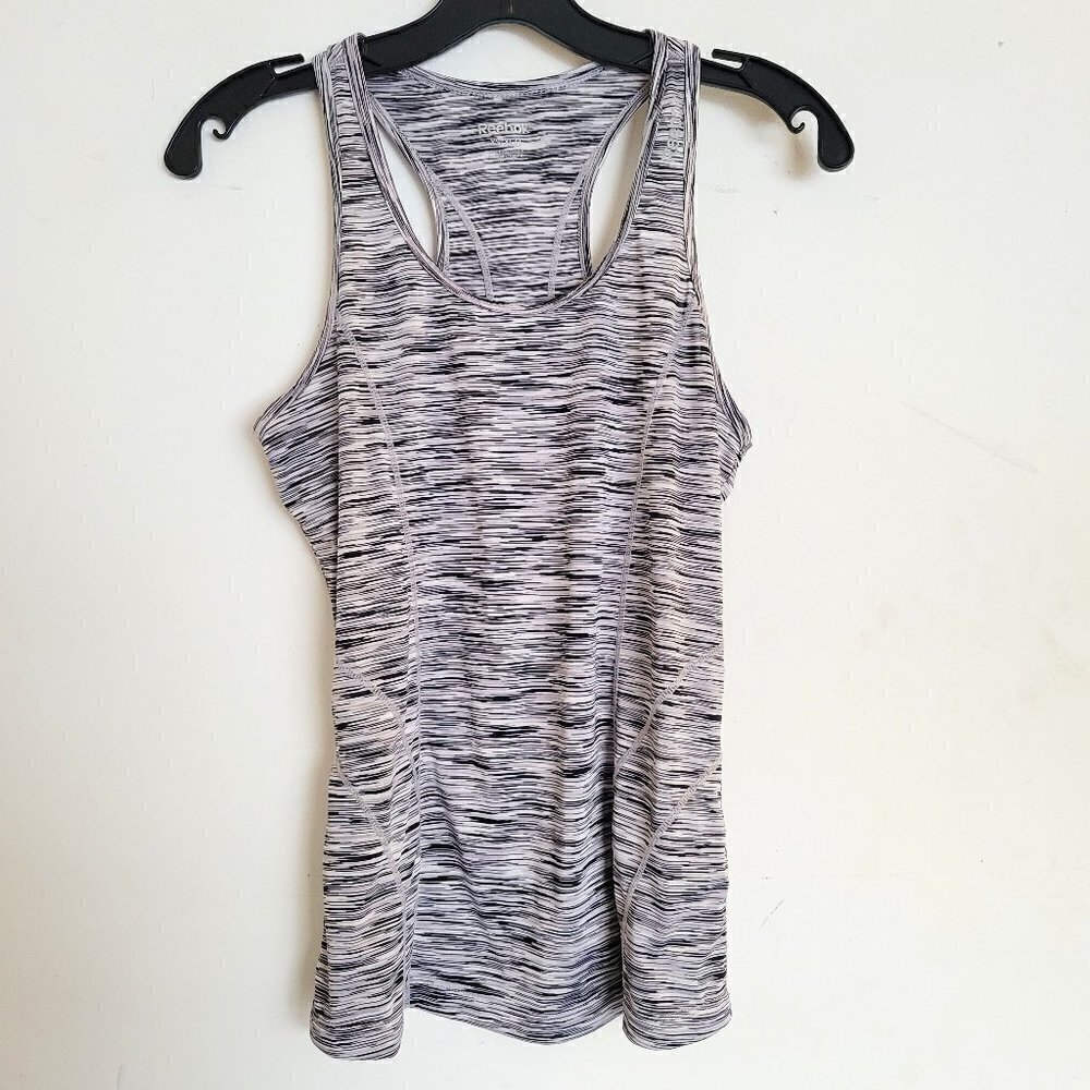 Reebok Active Workout Silver Gray Sleeveless Racerback Tank Top Shirt Size XS